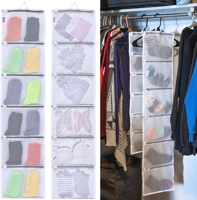 Hangende kast organisator met zakken, 2-pakket sokken organisatoren voor wassen en drogen, opslagzakken kunnen sokken organiseren,