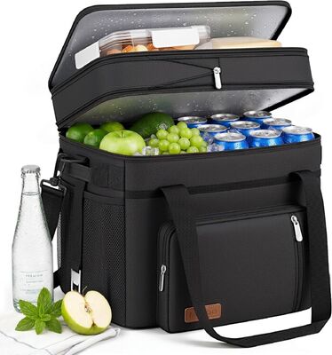 Koeltas Dubbele Laag - 60 Blikjes Lekvrije Geïsoleerde Draagbare Zachte Lunchkoeler, Extra Grote Uitbreidbare Koelbox voor Strand, Picknick, Camping, Winkelen