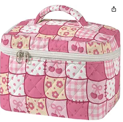 Grote gecompliceerde make-uptas Vintage naaimodel Cosmetische reiskoffer voor vrouwen Patchwork Esthetische toiletgoed organisator met handvat Huidverzorgingsborstels Accessoires
