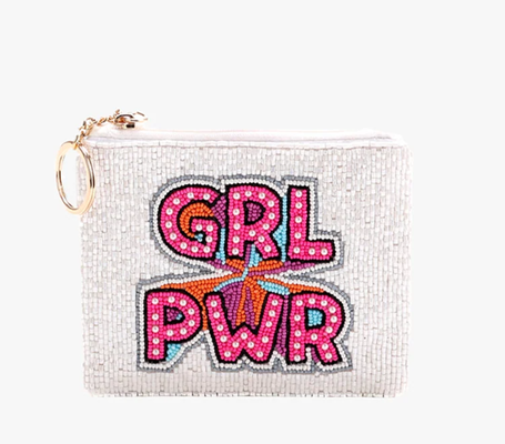 Compacte en stijlvolle Ricki Perled Coin Bag met voor- en achterkant van het muntstuk