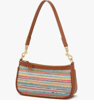 Kleine zwarte portemonnee voor dames, schattige mini schoudertas met ritssluiting | 2 afneembare riemen, retro onderarmtasjes, klassieke crossbody tas, handtas voor dames
