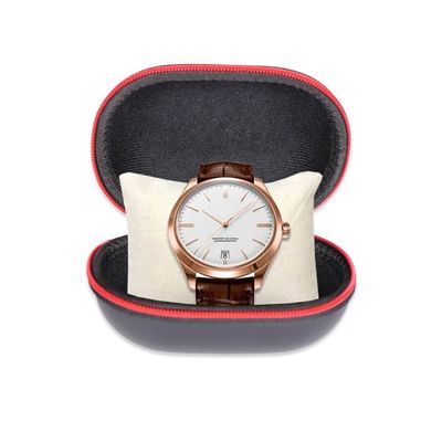 Het Embleem van het Leereva zipper watch case fabric Debossing van de Pantonekleur