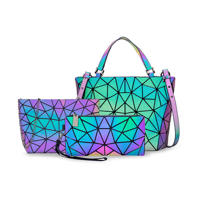 Mode Geometrie Ringer PU lederen draagtassen Laser kleur veranderende