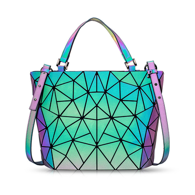Mode Geometrie Ringer PU lederen draagtassen Laser kleur veranderende