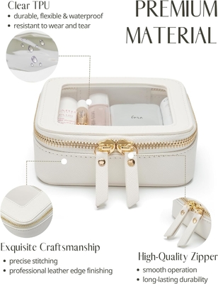 Kleine cosmetische tas voor tas Mini make-up tas voor school schattig helder make-up tas voor reizen Kleine leer witte make-up O