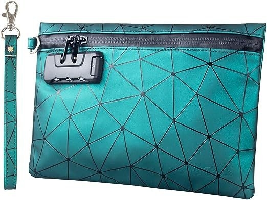 Geurbestendige zakken met combinatie slot, koolstof bekleed geurbestendige zak 10,2 x 7,2 inch Medische vergrendeling reiszak opslag