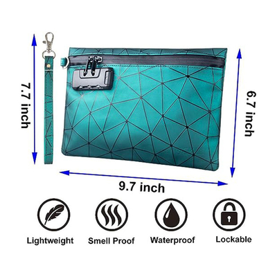 Geurbestendige zakken met combinatie slot, koolstof bekleed geurbestendige zak 10,2 x 7,2 inch Medische vergrendeling reiszak opslag