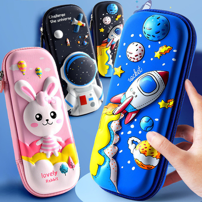 Potloodkoffer 3D EVA Space Pencil Box Galaxy Pencil Case Astronaut Pencil Punch Blauw Cartoon Pencil Holders Groot