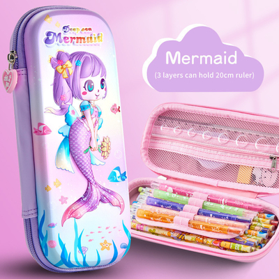 Potloodkoffer 3D EVA Space Pencil Box Galaxy Pencil Case Astronaut Pencil Punch Blauw Cartoon Pencil Holders Groot