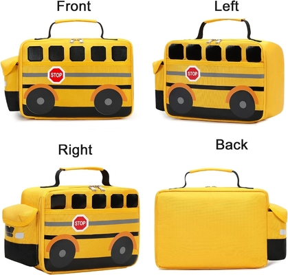 Lunchbox voor kinderen jongens meisjes school lunchzakjes herbruikbare koeler thermische maaltijd Tote voor picknick (gele schoolbus)