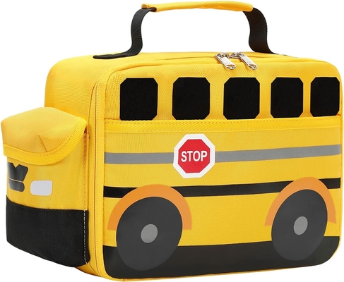 Lunchbox voor kinderen jongens meisjes school lunchzakjes herbruikbare koeler thermische maaltijd Tote voor picknick (gele schoolbus)