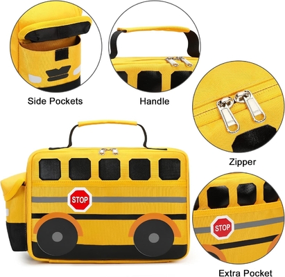 Lunchbox voor kinderen jongens meisjes school lunchzakjes herbruikbare koeler thermische maaltijd Tote voor picknick (gele schoolbus)