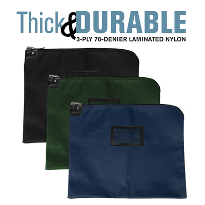 Laminated NYLON HIPAA LOCKING COURIER BAGS WITH CARDHOLDER - 19W X 15H - Klaar voor verzending