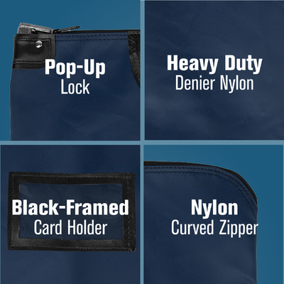 Laminated NYLON HIPAA LOCKING COURIER BAGS WITH CARDHOLDER - 19W X 15H - Klaar voor verzending