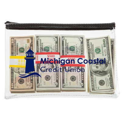 1-KLOR gedrukt - CLARE VINYL ZIPPER BAG - 12W X 8H - QUICK-SHIP