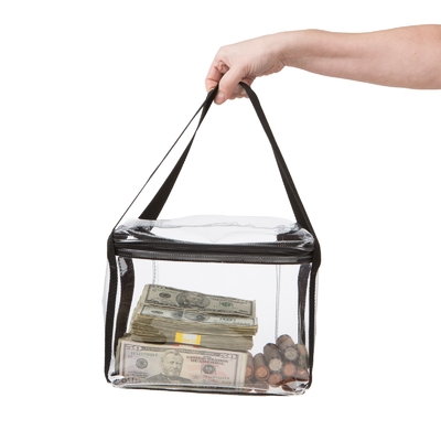 Transparante vinyl waterdicht zichtbaar grote capaciteit briefcases stijl handtas - 10W x 8H x 5D - op maat gemaakt