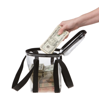 Transparante vinyl waterdicht zichtbaar grote capaciteit briefcases stijl handtas - 10W x 8H x 5D - op maat gemaakt