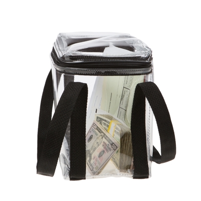 Transparante vinyl waterdicht zichtbaar grote capaciteit briefcases stijl handtas - 10W x 8H x 5D - op maat gemaakt