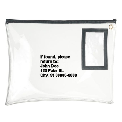 KLEER VINYL ZIPPER BAG - 12W X 9H - Klaar om te verzenden
