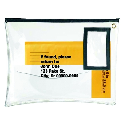 KLEER VINYL ZIPPER BAG - 12W X 9H - Klaar om te verzenden