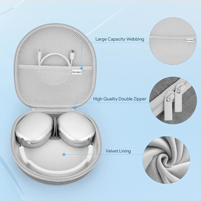 Smart Case voor Apple AirPods Max ondersteunt slaapmodus, harde organisator draagbare vervoerbare reisdek opslagzak