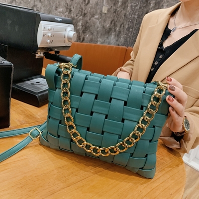 PU Vrouwen Tas Textuur Geweven Handtas 2024 Lente op de Nieuwe Koreaanse versie van de mode Ketting schoudertas crossbody tas