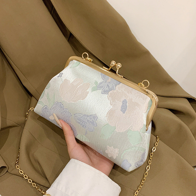 NEW CLIP CHAIN BAG CHINESE STYLE SHELL BAG NATIONAL STYLE FLORER SHOULDER BAG mode diner crossbody tas voor vrouwen
