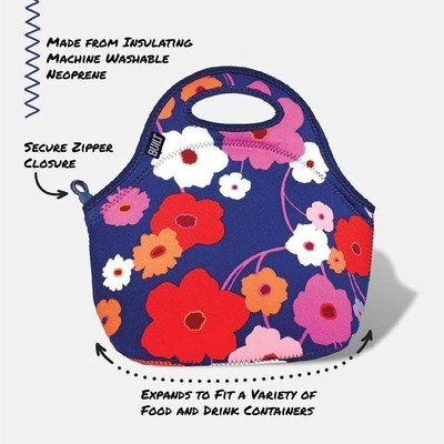 Built Gourmet Getaway Soft Neoprene Lunch Tote Bag - lichtgewicht, geïsoleerd en herbruikbaar, één maat, zwart