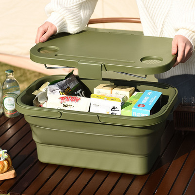 Buitenkamperen voor het voorjaar inzamelbare opslagdoos opvouwbare tafel picknick draagbare opslagmandje picknickmandje