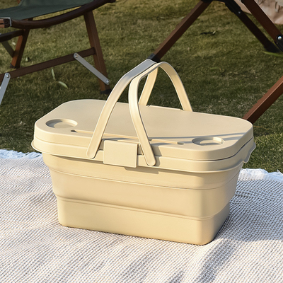 Buitenkamperen voor het voorjaar inzamelbare opslagdoos opvouwbare tafel picknick draagbare opslagmandje picknickmandje