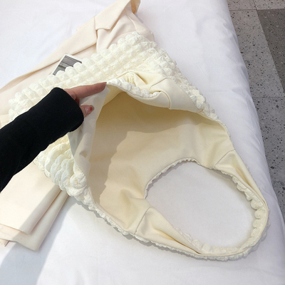 Nieuwe vrouwelijke wolk puff bloem schouder tas vrouwelijke zomer doek eenvoudige handtas