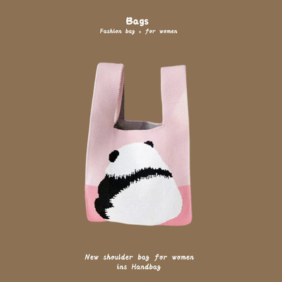 De nieuwe internet beroemdheid handtas breien hand breien wol bucket tas hand casual tote lunch tas