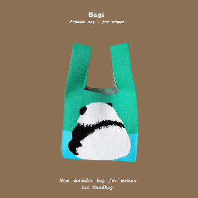 De nieuwe internet beroemdheid handtas breien hand breien wol bucket tas hand casual tote lunch tas