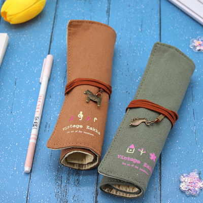 FREESHE AND FASHIONABLE grote capaciteit pen tas potlood hoesje eenvoudig creatief junior middelbare school mannen en vrouwen canvas potlood