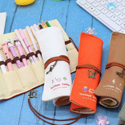 FREESHE AND FASHIONABLE grote capaciteit pen tas potlood hoesje eenvoudig creatief junior middelbare school mannen en vrouwen canvas potlood