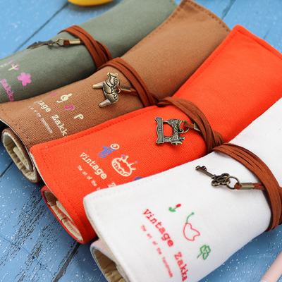 FREESHE AND FASHIONABLE grote capaciteit pen tas potlood hoesje eenvoudig creatief junior middelbare school mannen en vrouwen canvas potlood