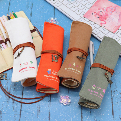 FREESHE AND FASHIONABLE grote capaciteit pen tas potlood hoesje eenvoudig creatief junior middelbare school mannen en vrouwen canvas potlood