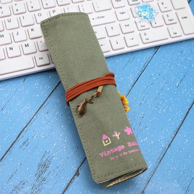 FREESHE AND FASHIONABLE grote capaciteit pen tas potlood hoesje eenvoudig creatief junior middelbare school mannen en vrouwen canvas potlood