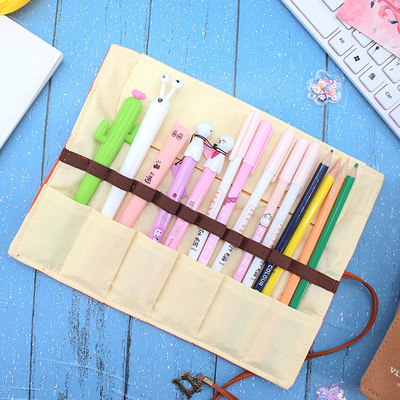FREESHE AND FASHIONABLE grote capaciteit pen tas potlood hoesje eenvoudig creatief junior middelbare school mannen en vrouwen canvas potlood