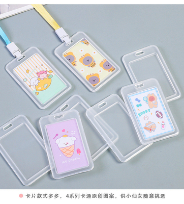 Transparante kaarthouder WERK CARD LANYARD RICE CARD NAAMTEG CAMPUS CARD STUDENT BUS SCHOOL CARD HOLDER Toegangskaart