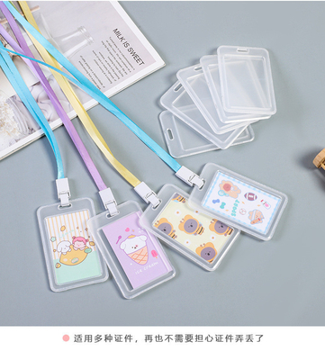 Transparante kaarthouder WERK CARD LANYARD RICE CARD NAAMTEG CAMPUS CARD STUDENT BUS SCHOOL CARD HOLDER Toegangskaart