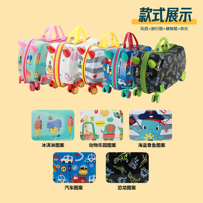 KINDERS MULTI-FUNCTIONALE TROLLEY BOX Nieuwe rijdende koffer MULTI-WHEEL cartoon baby koffer rijdend