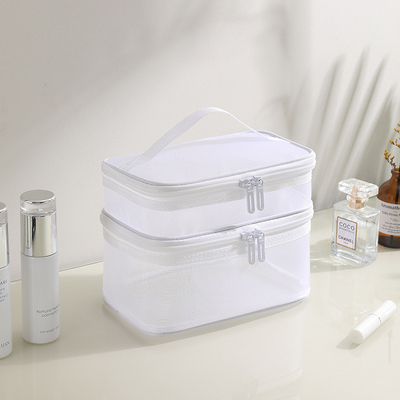 Nieuwe GAUZE MAKEUP BAG GROTE CAPITATIE VAN REISEN SIMPELE PORTABELE TOILETTERIE BAG DUBBELLAG PORTABELE COSMETISCHE opslagtas