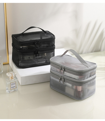 Nieuwe GAUZE MAKEUP BAG GROTE CAPITATIE VAN REISEN SIMPELE PORTABELE TOILETTERIE BAG DUBBELLAG PORTABELE COSMETISCHE opslagtas