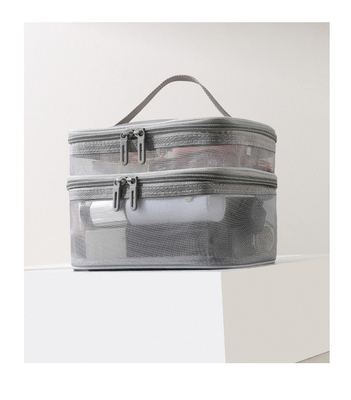 Nieuwe GAUZE MAKEUP BAG GROTE CAPITATIE VAN REISEN SIMPELE PORTABELE TOILETTERIE BAG DUBBELLAG PORTABELE COSMETISCHE opslagtas