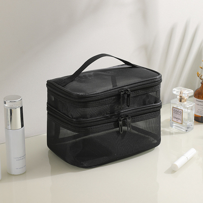 Nieuwe GAUZE MAKEUP BAG GROTE CAPITATIE VAN REISEN SIMPELE PORTABELE TOILETTERIE BAG DUBBELLAG PORTABELE COSMETISCHE opslagtas