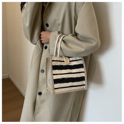 TOTE BAG CANVAS BAG CANVAS GIRL Nieuw gedrukt TOTE IN PORTABLE BENTO LUNCH BOX WERK