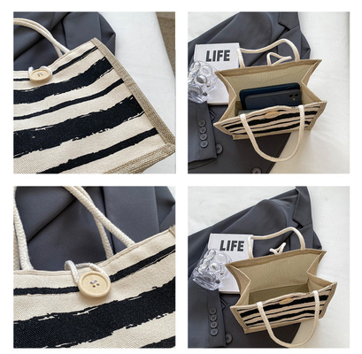 TOTE BAG CANVAS BAG CANVAS GIRL Nieuw gedrukt TOTE IN PORTABLE BENTO LUNCH BOX WERK