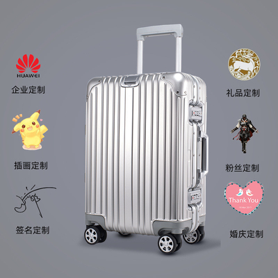 Alle-metalen koffer-alle-aluminium koffer 20 inch aluminium-magnesium legering trolley box multi-wheel aluminium frame koffers