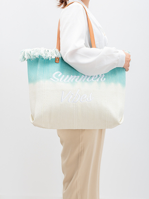 GEBROIDERDE TOTE TASSEL DESIGN CANVAS BAG GEBROIDEN ALFABET CANVAS Onderarm Nieuwe schouder ZOMER Hoge capaciteit dameszak